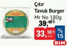 DARDANEL MR. NO ÇITIR TAVUK BURGER 180 G